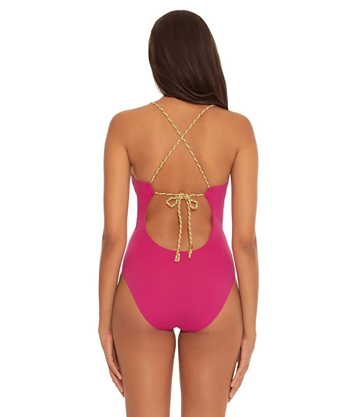 Becca by Rebecca Camille Reversible Plunge One-Piece Swimsuit L143129 Size M