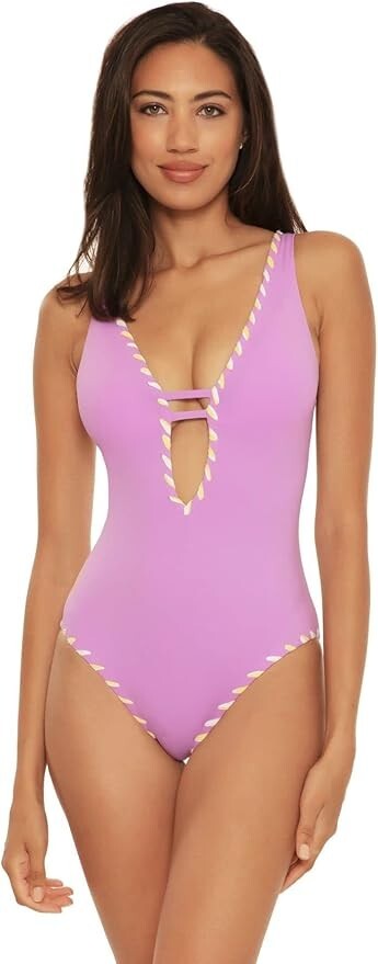 Becca by Rebecca Camille Reversible Plunge One-Piece Swimsuit L27208 Size L