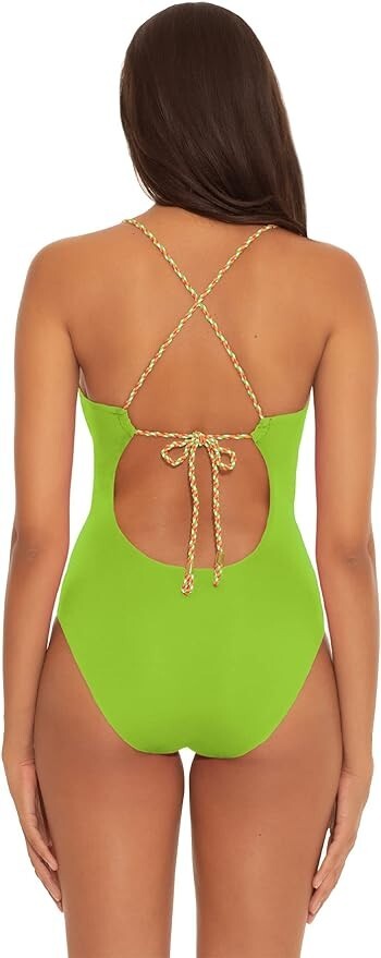 Becca by Rebecca Camille Reversible Plunge One-Piece Swimsuit L143129 Size M