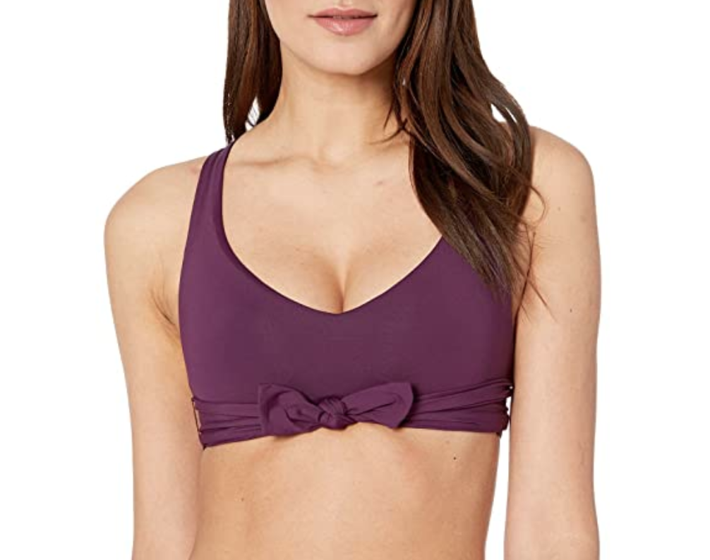 BECCA by Rebecca L33742 Virtue Purple Tie Front Bikini Top Size S