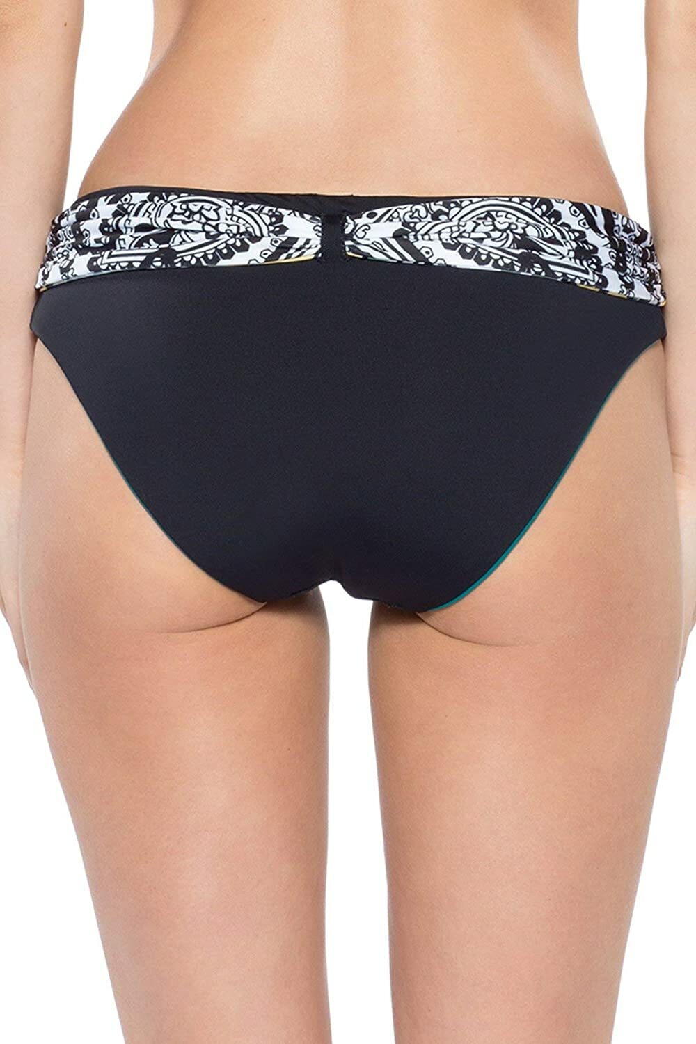 BECCA by Rebecca Green/Black Reverse Belted Swimsuit Bottom Size M L22625