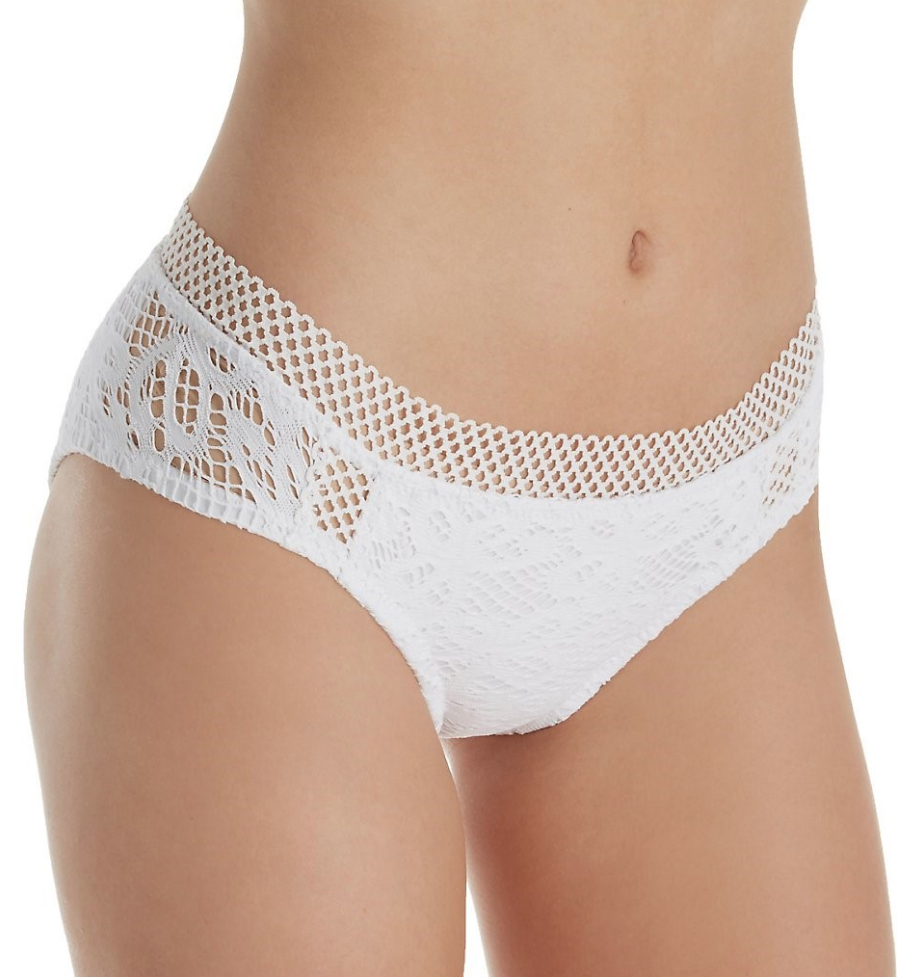 Becca By Rebecca L5241 Virtue White Captured American Brief Swim Bottom Size XL