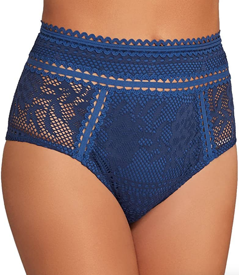 Becca by Rebecca Blue Virtue Bikini Swimsuit Bottoms Women's Size M L65739
