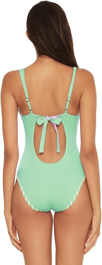 Becca by Rebecca Camille Reversible Plunge One-Piece Swimsuit L27208 Size L