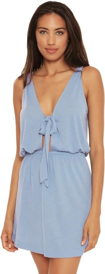 BECCA by Rebecca Breezy Basics Cowlneck Cover-Up Dress L124106 Womens Size S