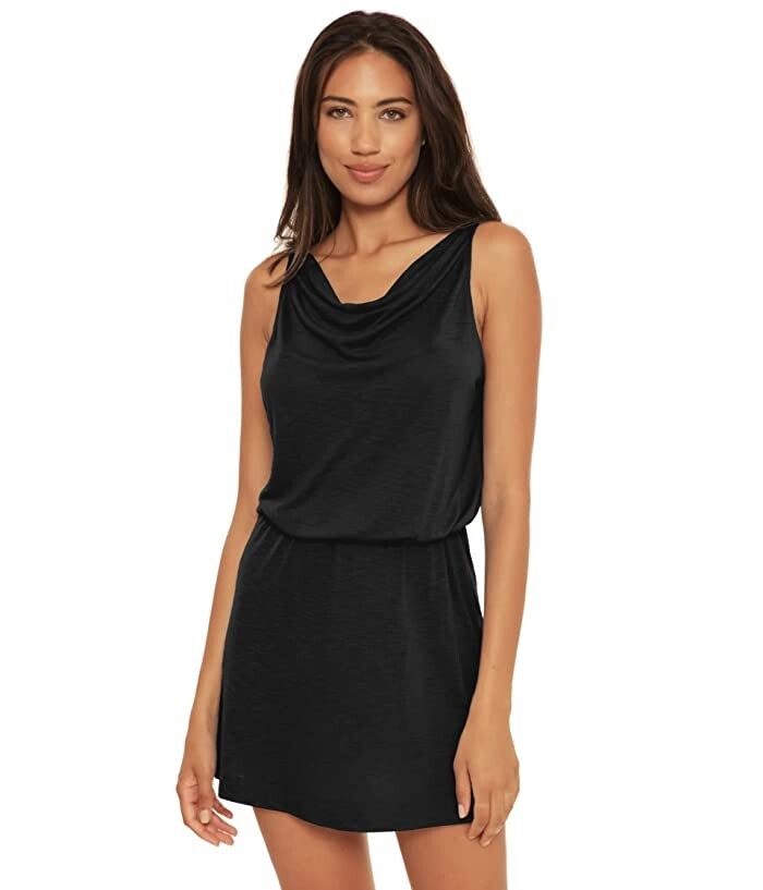 BECCA by Rebecca Breezy Basics Cowlneck Cover-Up Dress L56926 Womens Size M