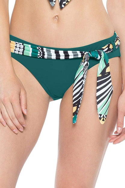 BECCA by Rebecca Green/Black Reverse Belted Swimsuit Bottom Size M L22625