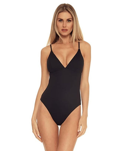 Becca by Rebecca L10116 Black Virtue Abigail One-Piece Swimsuit Women's Size M
