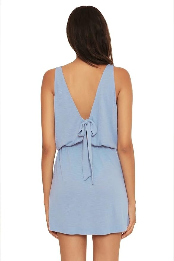 BECCA by Rebecca Breezy Basics Cowlneck Cover-Up Dress L124106 Womens Size S