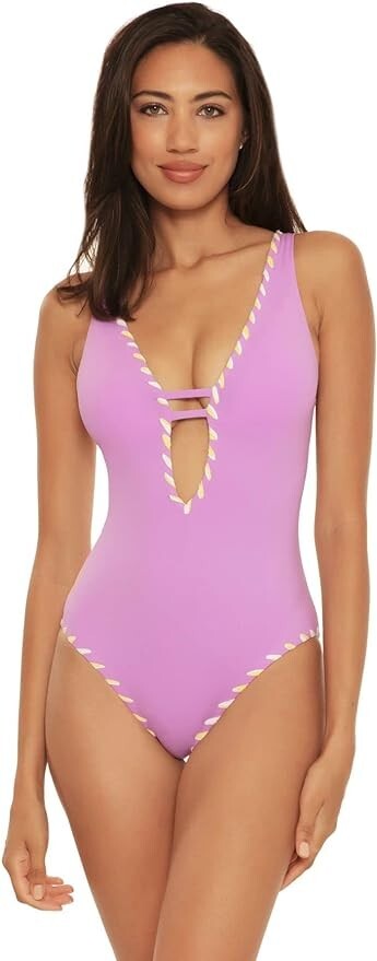 Becca by Rebecca Camille Reversible Plunge One-Piece Swimsuit L119104 Size M