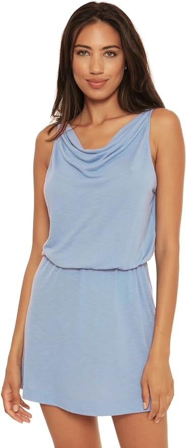 BECCA by Rebecca Breezy Basics Cowlneck Cover-Up Dress L124106 Womens Size S