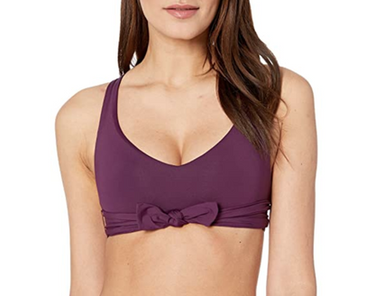 BECCA by Rebecca L33742 Virtue Purple Tie Front Bikini Top Size S