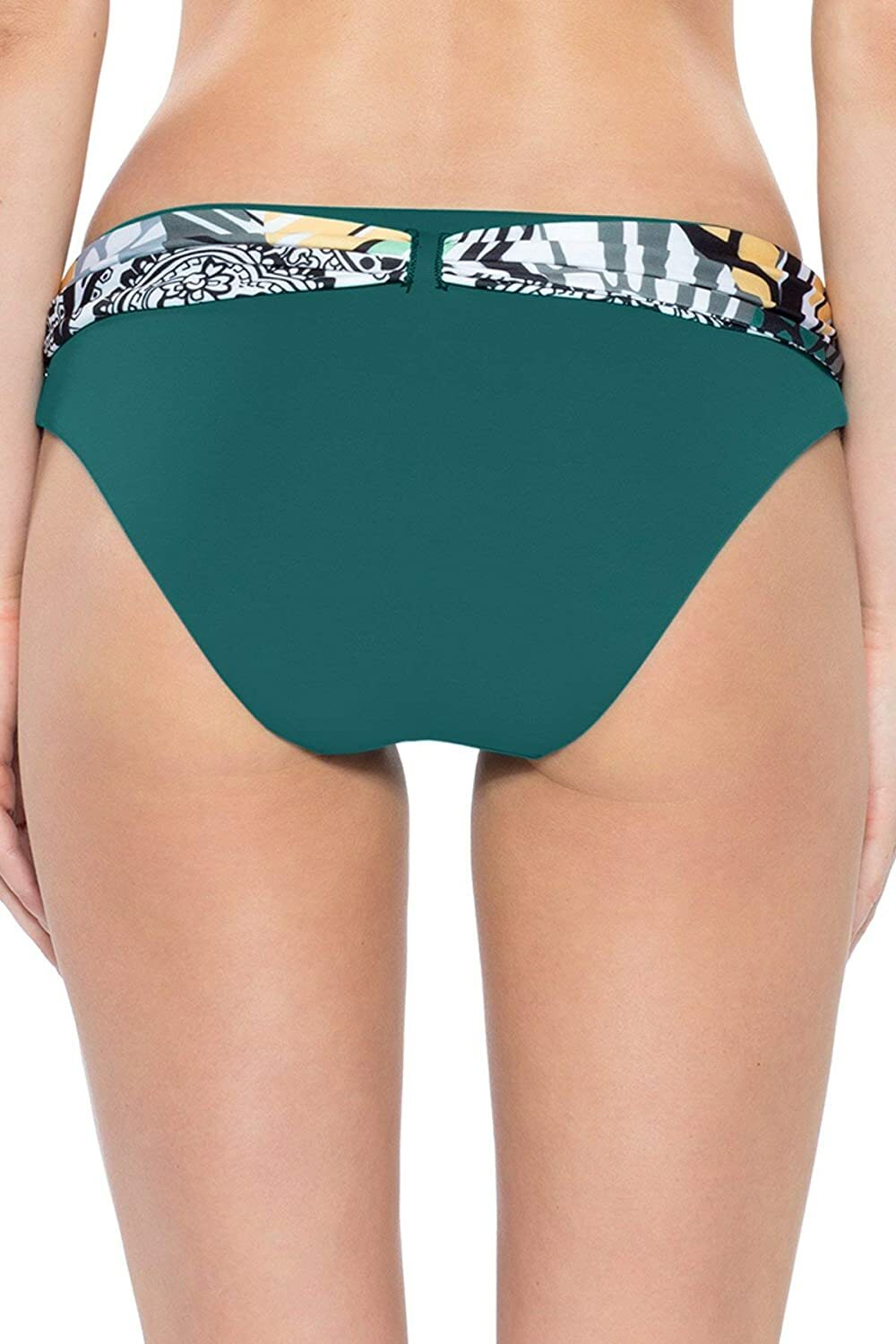 BECCA by Rebecca Green/Black Reverse Belted Swimsuit Bottom Size M L22625
