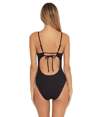 Becca by Rebecca L10116 Black Virtue Abigail One-Piece Swimsuit Women's Size M