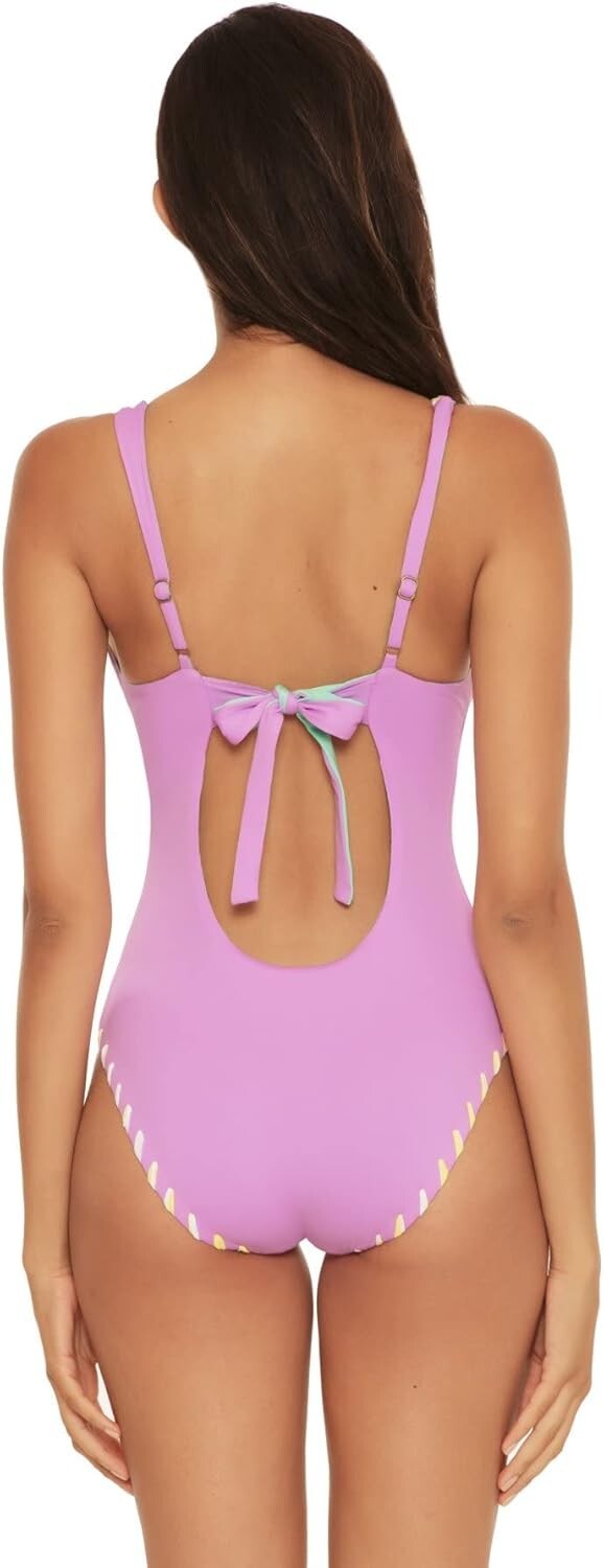 Becca by Rebecca Camille Reversible Plunge One-Piece Swimsuit L27208 Size L